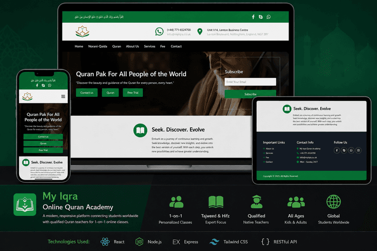 My Iqra online Quran academy platform for one-on-one Quran classes