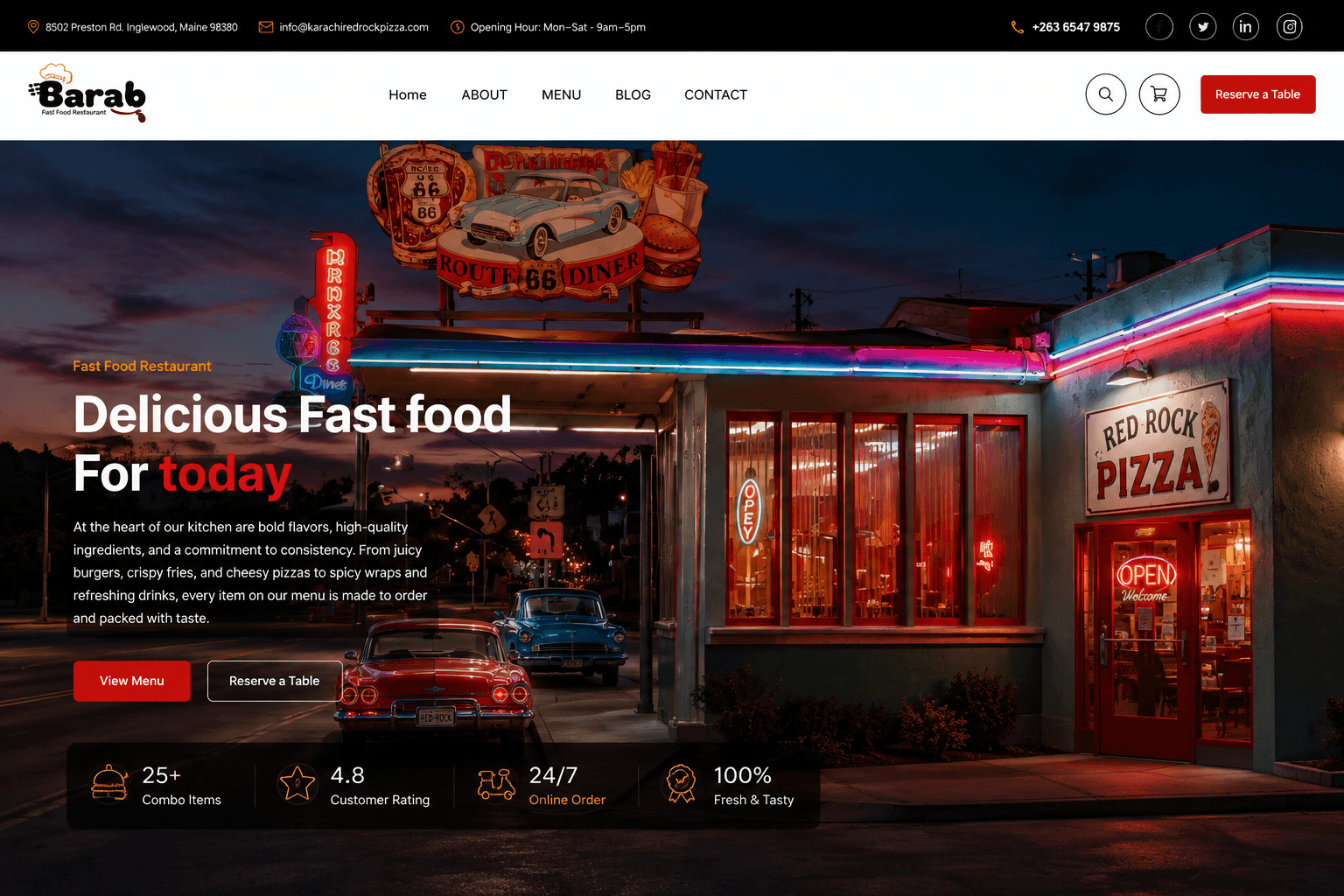 Red Rock restaurant POS system order queue interface