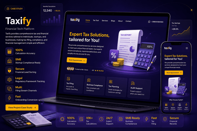 Taxify finance platform interface for tax filing and financial management