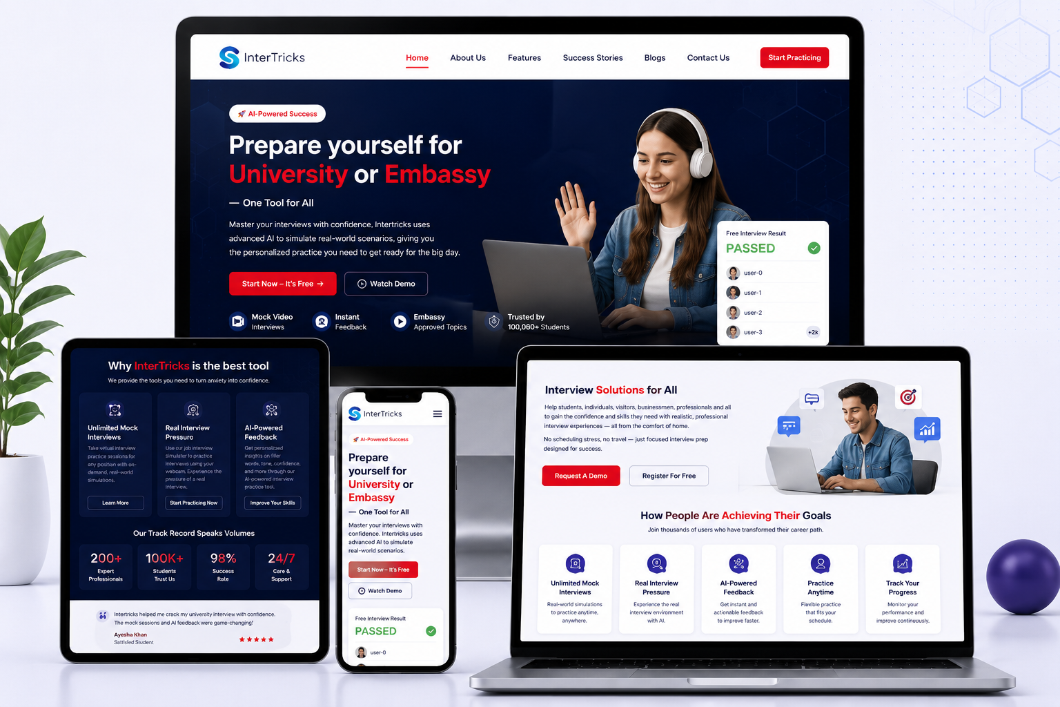 Intertricks mock interview practice screen